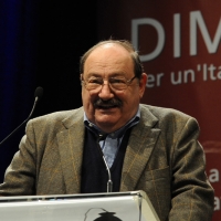 Foto Nicoloro G. 29/02/2016 Milano Panoramica di foto d' archivio di Umberto Eco. nella foto Umberto Eco interviene alla manifestazione indetta da Libertà e Giustizia dal titolo ' Resignation-Dimissioni '.