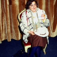 11/10/1993 Milano La poetessa Alda Merini ad una serata di premiazioni al Teatro San Babila.
