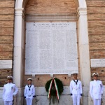Foto Nicoloro G.   20/07/2022    Ravenna  Cerimonia in occasione del 157° anniversario del Corpo delle Capitanerie di porto. nella foto la corona deposta al Monumento dei Caduti.
