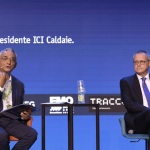 Foto Nicoloro G.   21/08/2021   Rimini    Seconda giornata della 42° edizione del Meeting di Comunione e Liberazione che quest' anno ha per titolo ' Il coraggio di dire io '. nella foto il giornalista Dario Di Vico, a sinistra, e il presidente Confindustria Carlo Bonomi.