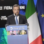 Foto Nicoloro G.   24/08/2022   Rimini   Quinta giornata della 43° edizione del Meeting di C.L. che ha per tema '  Una passione per l' uomo '. nella foto il presidente del Consiglio Mario Draghi.