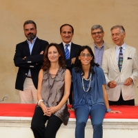 Foto Nicoloro G. 03/09/2011 Venezia Al teatro La Fenice serata finale con premiazione del vincitore del ”Premio Campiello Letteratura” alla sua quarantanovesima edizione. nella foto Andrea Molesini – Andrea Tomat – Giuseppe Lupo – Ernesto Ferrero – Maria Pia Ammirati – Federica Manzon