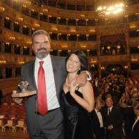 Foto Nicoloro G. 03/09/2011 Venezia Al teatro La Fenice serata finale con premiazione del vincitore del ”Premio Campiello Letteratura” alla sua quarantanovesima edizione. nella foto Andrea Molesini con la moglie Rossella