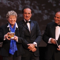 Foto Nicoloro G. 01/09/2012 Venezia Cinquantesima edizione del Premio Campiello promosso e organizzato da Confindustria Veneto. Nella tradizionale sede del teatro La Fenice si è svolta la serata di premiazione del vincitore del Premio Campiello 2012. nella foto Dacia Maraini – Andrea Tomat – Bruno Vespa