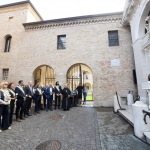 Foto Nicoloro G.   11/09/2022   Ravenna    Cerimonia per il 701° annuale della morte di Dante. nella foto gli attori Ermanna Montanari e Marco Martinelli che leggono il I Canto del Paradiso.