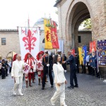 Foto Nicoloro G.   11/09/2022   Ravenna    Cerimonia per il 701° annuale della morte di Dante. nella foto gli attori Ermanna Montanari e Marco Martinelli che hanno letto il I Canto del Paradiso.