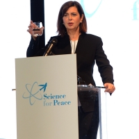 Foto Nicoloro G. 17/11/2017 Milano 9° edizione di 'Science for Peace ', Conferenza mondiale dal titolo ' Post-Verita''. nella foto la presidente della Camera Laura Boldrini.