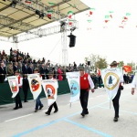 Foto Nicoloro G.   08/05/2022   Rimini  Giornata conclusiva della 93° Adunata Nazionale Alpini che culmina con la sfilata generale 
davanti alle autorita' militari e civili e una folla di spettatori. nella foto bandiere di rappresentanze estere.