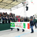 Foto Nicoloro G.   08/05/2022   Rimini  Giornata conclusiva della 93° Adunata Nazionale Alpini che culmina con la sfilata generale 
davanti alle autorita' militari e civili e una folla di spettatori. nella foto la rappresentanza del Brasile.