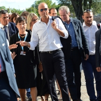22/08/2016 Rimini Quarta giornata della trentasettesima edizione del Meeting di Rimini che ha per titolo ' Tu sei un bene per me '. Inaugurata dal Capo dello Stato questa manifestazione si svolge per sette giorni tra incontri, dibattiti, mostre. nella foto il ministro Angelino Alfano al suo arrivo al Meeting.