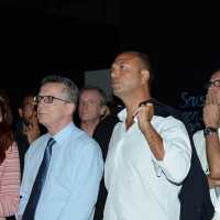 Foto Nicoloro G. 22/08/2016 Rimini Quarta giornata della trentasettesima edizione del Meeting di Rimini che ha per titolo ' Tu sei un bene per me '. Inaugurata dal Capo dello Stato questa manifestazione si svolge per sette giorni tra incontri, dibattiti, mostre. nella foto il ministro Angelino Alfano con il suo collega tedesco Thomas de Maizière durante la visita alla mostra sull' Immigrazione.