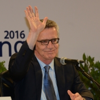Foto Nicoloro G.  22/08/2016   Rimini   Quarta giornata della trentasettesima edizione del Meeting di Rimini che ha per titolo ' Tu sei un bene per me '. Inaugurata dal Capo dello Stato questa manifestazione si svolge per sette giorni tra incontri, dibattiti, mostre. nella foto il ministro dell' Interno tedesco Thomas de Maizière.