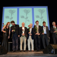Foto Nicoloro G. Milano 26/06/2017 Con la presenza del ministro dei Beni Culturali si e' aperta ufficialmente la 18° edizione de ' La Milanesiana ' che quest' anno ha per tema ' Paura e Coraggio '. nella foto il gruppo dei partecipanti alla serata.
