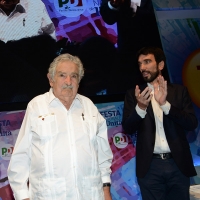 Foto Nicoloro G. 30/08/2018 Ravenna Continua la Festa Nazionale de l' Unita'. nella foto l' ex presidente dell' Uruguay Pepe Mujica e il segretario PD Maurizio Martina.