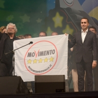 Foto Nicoloro G. 22/09/2017 Rimini Seconda giornata della quarta edizione di ' Italia 5 Stelle ', manifestazione a carattere nazionale del Movimento. nella foto Beppe Grillo e Luigi Di Maio.