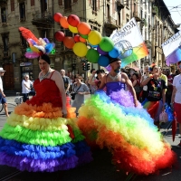 Foto Nicoloro G. 25/06/2016 Milano Manifestazione del Gay Pride con corteo e interventi dal palco. nella foto partecipanti al corteo.