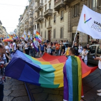 Foto Nicoloro G. 25/06/2016 Milano Manifestazione del Gay Pride con corteo e interventi dal palco. nella foto immagini lungo il corteo.