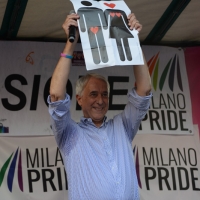 Foto Nicoloro G. 25/06/2016 Milano Manifestazione del Gay Pride con corteo e interventi dal palco. nella foto anche l' ex sindaco Giuliano Pisapia e' salito sul palco per un intervento.
