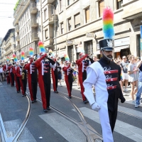 Foto Nicoloro G. 30/06/2018 Milano. Manifestazione con corteo per il Gay Pride. nella foto incontri lungo il corteo.