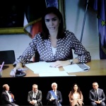 Foto Nicoloro G.   14/07/2022   Ravenna   Seconda giornata conclusiva dell' Assemblea nazionale delle Province. nella foto in videoconferenza la ministra Mara Carfagna.