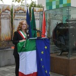 Foto Nicoloro G.   01/10/2020  Conselice ( RA ) Celebrazione del 14° anniversario del Monumento alla Liberta' di Stampa. nella foto la sindaca di Conselice Paola Pula.