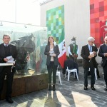 Foto Nicoloro G.   01/10/2020  Conselice ( RA ) Celebrazione del 14° anniversario del Monumento alla Liberta' di Stampa. nella foto da sinistra Carlo Verdelli, Elly Schlein, Ivano Artioli e Giuseppe Giulietti.
