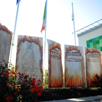 Foto Nicoloro G. 01/10/2012 Conselice ( Ravenna ) Celebrazioni per il sesto anniversario del Monumento alla Stampa Clandestina e alla Libertà di Stampa, secondo in Europa con l' altro che si trova nella città di Almeria in Spagna. nella foto Particolare del monumento