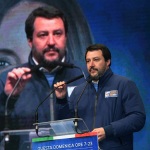 Foto Nicoloro G.   24/01/2020   Ravenna    Chiusura della campagna elettorale per le regionali dell' Emilia-Romagna. nella foto Matteo Salvini.