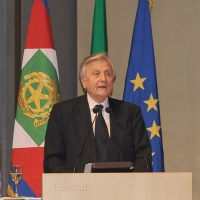 Foto Nicoloro G. 01/02/2011 Milano Commemorazione in Universita' Bocconi della figura dell' ex ministro del Tesoro Tommaso Padoa Schioppa alla presenza del Capo dello Stato. nella foto Jean-Claude Trichet