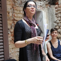 Foto Nicoloro G. 01-02-03/06/2012 Cremona Edizione 2012, la terza, del Festival ” Le Corde dell’ Anima “, una tre giorni caratterizzata da un intreccio di letteratura e musica tra incontri, concerti, laboratori, letture e spettacoli. Protagonisti sono scrittori, musicisti, giornalisti e poeti. nella foto Valeria Palumbo