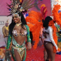 Foto Nicoloro G. 10/02/2013 Cento ( Ferrara ) E' partita l' edizione 2013 del " Cento Carnevale d' Europa " che si svolgerà nei giorni 10 - 17 - 24 febbraio e 3 marzo nonostante il sisma che ha colpito duramente la cittadina di Cento. Il Carnevale di Cento è l' unico ad essere gemellato con lo storico Carnevale di Rio de Janeiro. nella foto Ballerine brasiliane