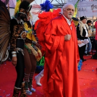 Foto Nicoloro G. 10/02/2013 Cento ( Ferrara ) E' partita l' edizione 2013 del " Cento Carnevale d' Europa " che si svolgerà nei giorni 10 - 17 - 24 febbraio e 3 marzo nonostante il sisma che ha colpito duramente la cittadina di Cento. Il Carnevale di Cento è l' unico ad essere gemellato con lo storico Carnevale di Rio de Janeiro. nella foto Ivano Manservisi