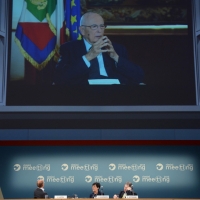 Foto Nicoloro G. 18/08/2013 Rimini Prima giornata della trentaquattresima edizione del " Meeting di Rimini " che quest' anno ha per tema " Emergenza uomo ". nella Giorgio Napolitano