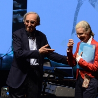 Foto Nicoloro G.  23/06/2015  Milano    Seconda serata della sedicesima edizione de " La Milanesiana ". nella foto il cantautore Franco Battiato e la scrittrice Fleur Jaeggy.