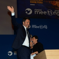 Foto Nicoloro G.   25/08/2015    Rimini    Sesta giornata dell' edizione 2015 del Meeting di C.L. dal titolo ' Di che è mancanza questa mancanza, cuore, che a un tratto ne sei pieno ? '. nella foto il premier Matteo Renzi.