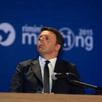 Foto Nicoloro G.   25/08/2015    Rimini    Sesta giornata dell' edizione 2015 del Meeting di C.L. dal titolo ' Di che è mancanza questa mancanza, cuore, che a un tratto ne sei pieno ? '. nella foto il premier Matteo Renzi.