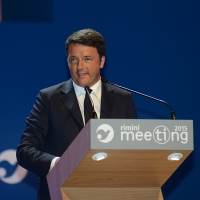 Foto Nicoloro G.   25/08/2015    Rimini    Sesta giornata dell' edizione 2015 del Meeting di C.L. dal titolo ' Di che è mancanza questa mancanza, cuore, che a un tratto ne sei pieno ? '. nella foto il premier Matteo Renzi.