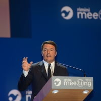 Foto Nicoloro G.   25/08/2015    Rimini    Sesta giornata dell' edizione 2015 del Meeting di C.L. dal titolo ' Di che è mancanza questa mancanza, cuore, che a un tratto ne sei pieno ? '. nella foto il premier Matteo Renzi.