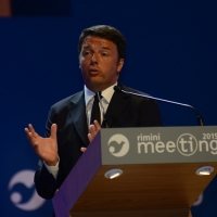 Foto Nicoloro G.   25/08/2015    Rimini    Sesta giornata dell' edizione 2015 del Meeting di C.L. dal titolo ' Di che è mancanza questa mancanza, cuore, che a un tratto ne sei pieno ? '. nella foto il premier Matteo Renzi.