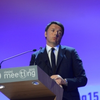 Foto Nicoloro G.   25/08/2015    Rimini    Sesta giornata dell' edizione 2015 del Meeting di C.L. dal titolo ' Di che è mancanza questa mancanza, cuore, che a un tratto ne sei pieno ? '. nella foto il premier Matteo Renzi.