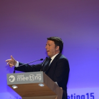 Foto Nicoloro G.   25/08/2015    Rimini    Sesta giornata dell' edizione 2015 del Meeting di C.L. dal titolo ' Di che è mancanza questa mancanza, cuore, che a un tratto ne sei pieno ? '. nella foto il premier Matteo Renzi.