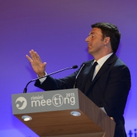 Foto Nicoloro G.   25/08/2015    Rimini    Sesta giornata dell' edizione 2015 del Meeting di C.L. dal titolo ' Di che è mancanza questa mancanza, cuore, che a un tratto ne sei pieno ? '. nella foto il premier Matteo Renzi.