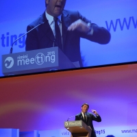 Foto Nicoloro G.   25/08/2015    Rimini    Sesta giornata dell' edizione 2015 del Meeting di C.L. dal titolo ' Di che è mancanza questa mancanza, cuore, che a un tratto ne sei pieno ? '. nella foto il premier Matteo Renzi.
