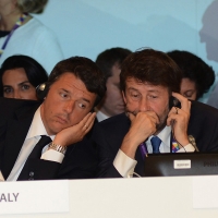 Foto Nicoloro G.  31/07/2015   Milano    Nell' ambito di Expo 2015 si svolge la Conferenza Internazionale dei ministri della Cultura di piÃ¹ di 80 paesi presenti. nella foto    Matteo Renzi e Dario Franceschini