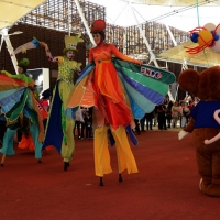 Foto Nicoloro G.   05/05/2015    Milano   Expo Milano 2015 si apre al mondo e si mette in mostra. nella foto una parata di Foody, la mascotte di Expo 2015.