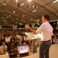 Foto Nicoloro G. 02/09/2013 Bologna Festa del PD di Bologna con l’ intervento del sindaco di Firenze Matteo Renzi. nella foto Matteo Renzi e una veduta della platea