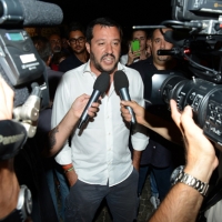 Foto Nicoloro G.  25/07/2015  Cervia ( Ravenna )  Festa Nazionale della Lega Nord Romagna. nella foto il leader della Lega Nord Matteo Salvini.