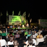 Foto Nicoloro G. 03/08/2013 Milano Marittima ( Ravenna ) Il presidente della regione Veneto Luca Zaia ha aperto la prima delle quattro giornate della Festa della Lega Nord Romagna che ha registrato il rifiuto a partecipare del ministro dell' Integrazione Cecile Kyenge. nella foto Veduta del palco e del pubblico dei simpatizzanti