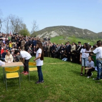 Foto Nicoloro G. 25/04/2013 Marzabotto ( Bologna ) Celebrazione della Festa della Liberazione in questo paese che durante la Seconda guerra mondiale subì una strage perpetrata dai nazisti. nella foto Spettacolo di studenti