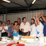 Foto Nicoloro G.   31/07/2022   Cervia ( RA  )   Festa della Lega Romagna. nella foto Matteo Salvini tra i volontari nella cucina della Festa.